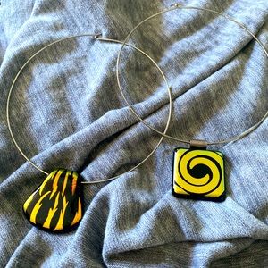 Dichroic glass necklaces